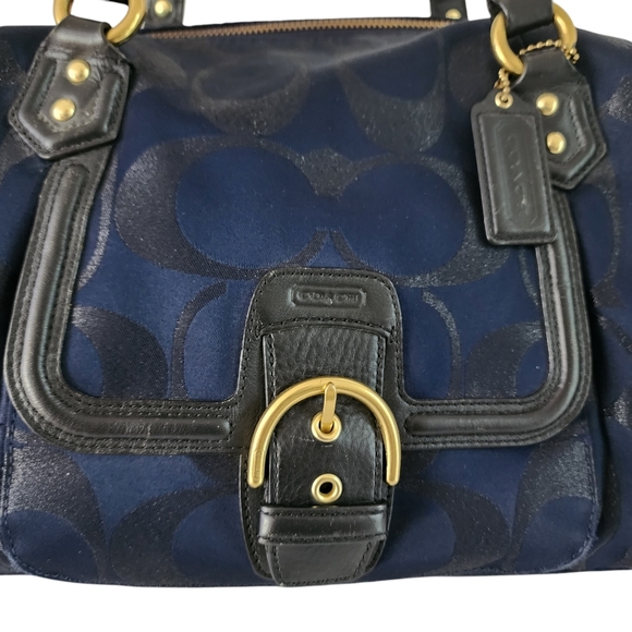 COACH CAMBPELL SIGNATURE METALLIC SATCHEL - Picture 6 of 11